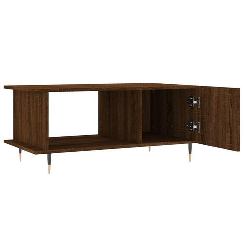 Sofabord 90x50x40 cm konstrueret træ brun egetræsfarve