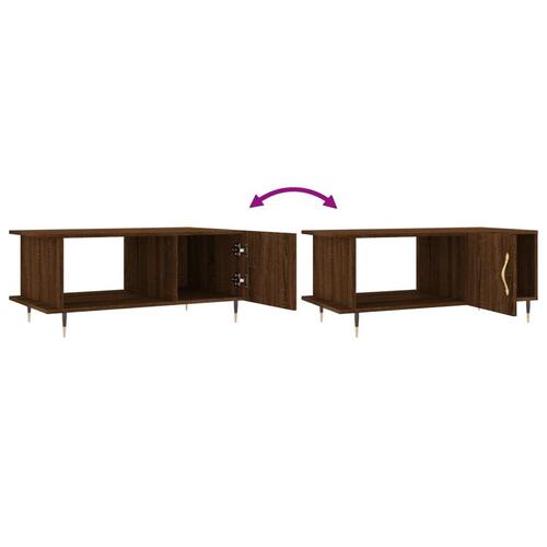 Sofabord 90x50x40 cm konstrueret træ brun egetræsfarve