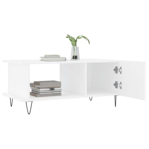 Sofabord 90x50x40 cm konstrueret træ hvid