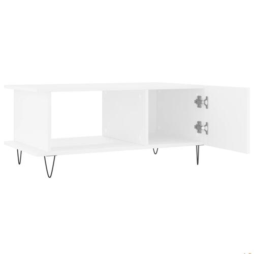 Sofabord 90x50x40 cm konstrueret træ hvid