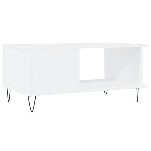 Sofabord 90x50x40 cm konstrueret træ hvid