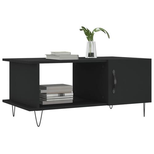 Sofabord 90x50x40 cm konstrueret træ sort