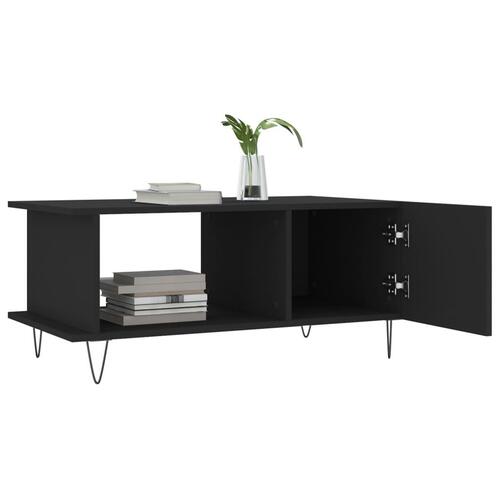 Sofabord 90x50x40 cm konstrueret træ sort