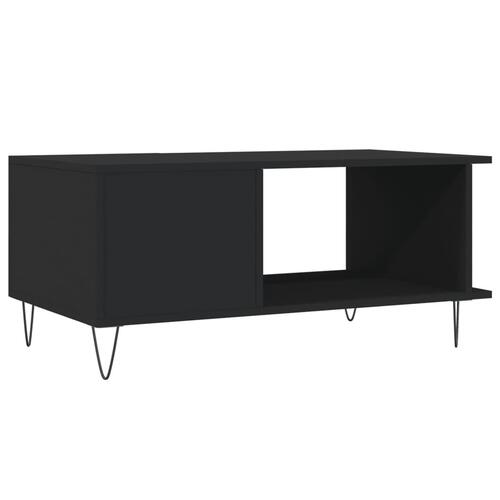 Sofabord 90x50x40 cm konstrueret træ sort