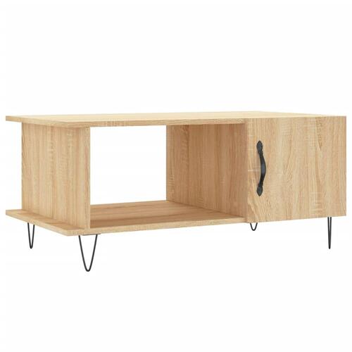 Sofabord 90x50x40 cm konstrueret træ sonoma-eg