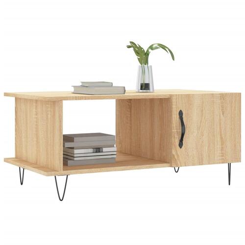 Sofabord 90x50x40 cm konstrueret træ sonoma-eg