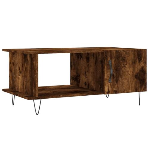 Sofabord 90x50x40 cm konstrueret træ røget egetræsfarve