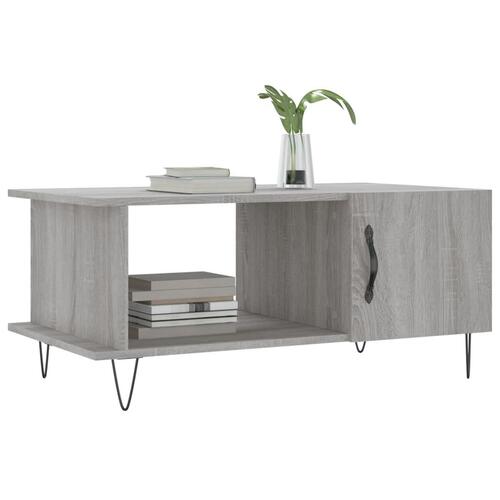 Sofabord 90x50x40 cm konstrueret træ grå sonoma-eg