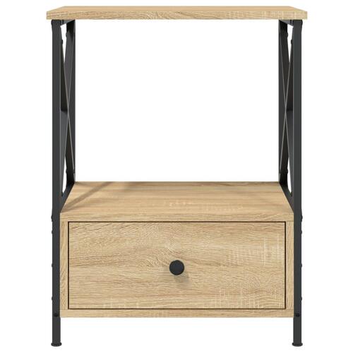 Sengebord 50x41x65 cm konstrueret træ sonoma-eg