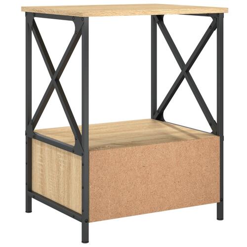Sengebord 50x41x65 cm konstrueret træ sonoma-eg