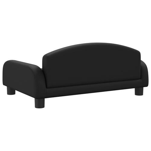 Sofa til børn 70x45x30 cm kunstlæder sort