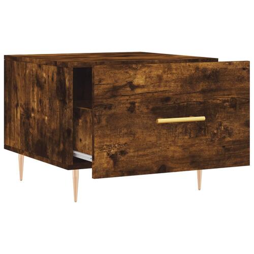Sofabord 50x50x40 cm konstrueret træ røget egetræsfarve