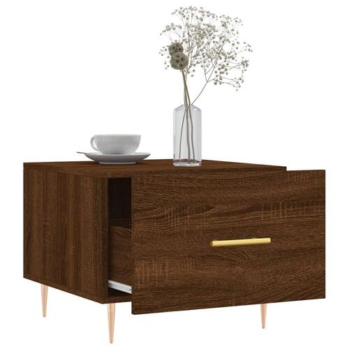 Sofabord 50x50x40 cm konstrueret træ brun egetræsfarve