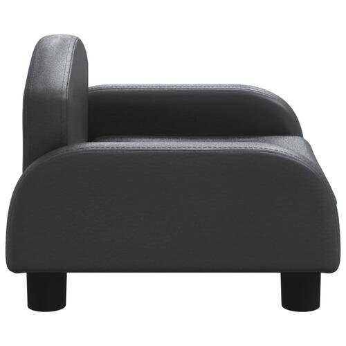 Sofa til børn 50x40x30 cm kunstlæder sort