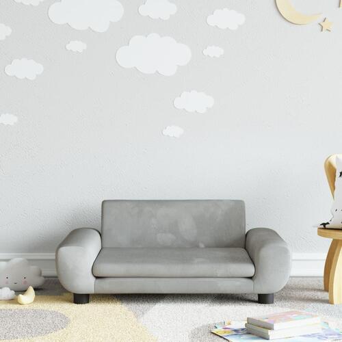 Sofa til børn 70x45x33 cm velour lysegrå