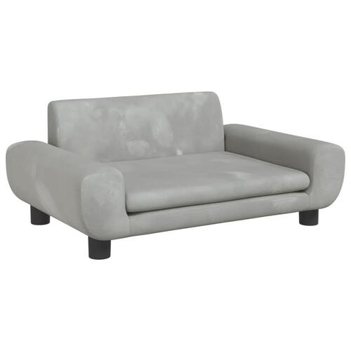 Sofa til børn 70x45x33 cm velour lysegrå