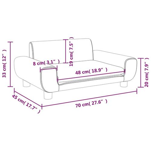Sofa til børn 70x45x33 cm velour blå