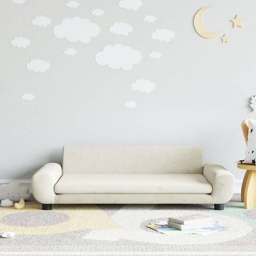Sofa til børn 100x54x33 cm velour cremefarvet