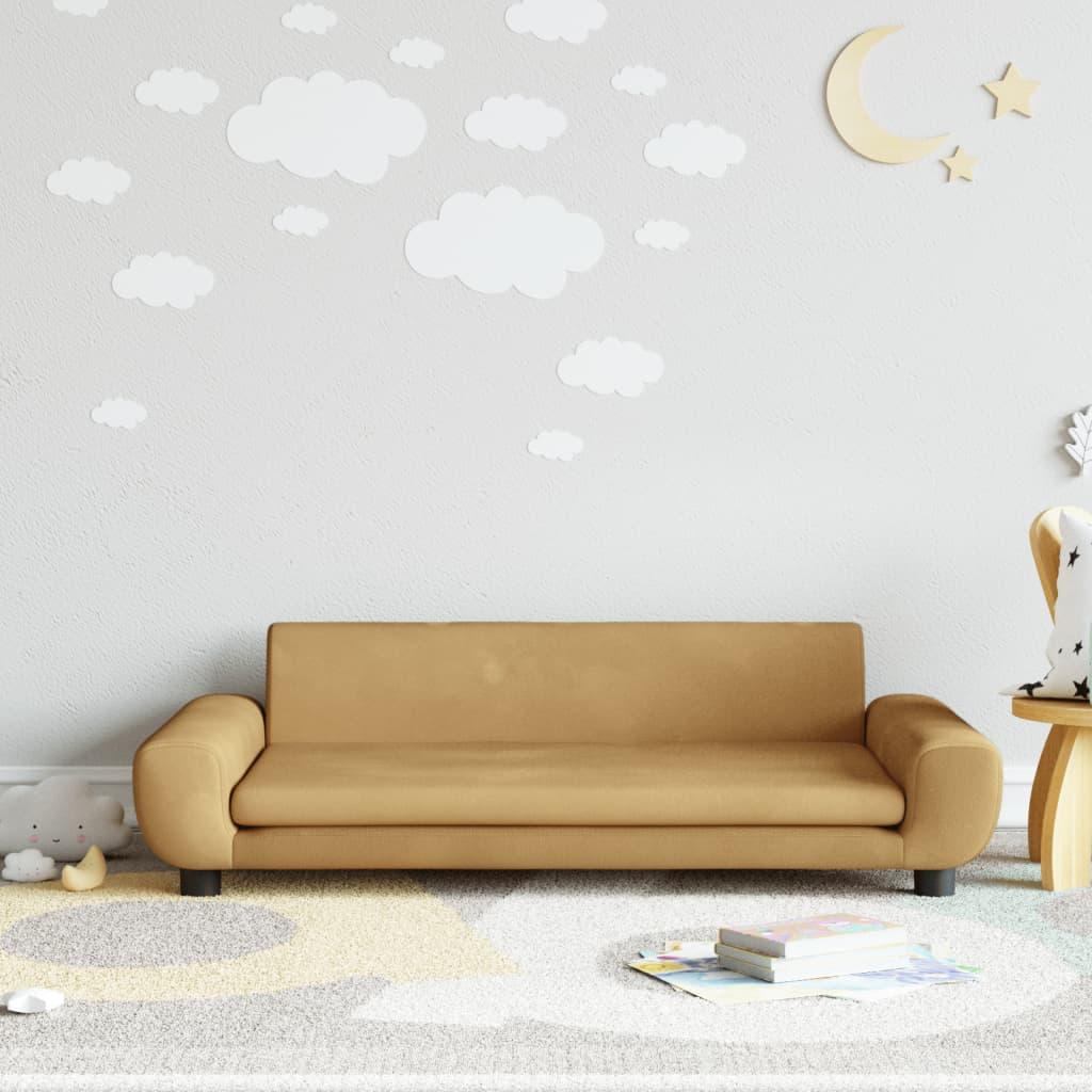 Sofa til børn 100x54x33 cm velour brun