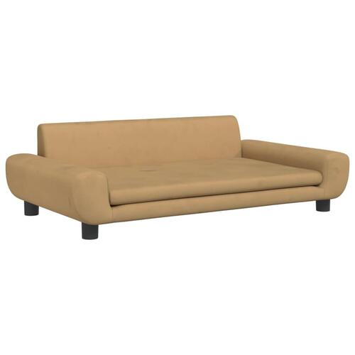 Sofa til børn 100x54x33 cm velour brun