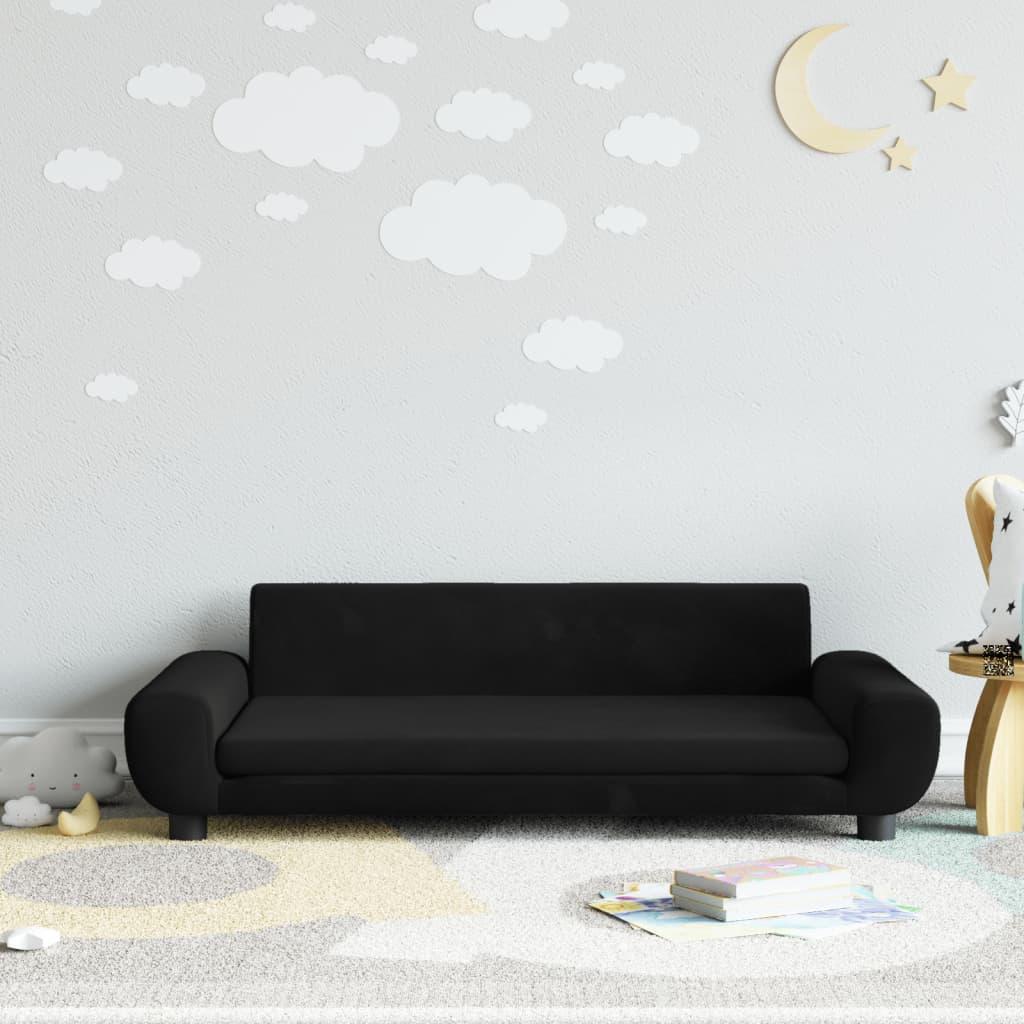 Sofa til børn 100x54x33 cm velour sort