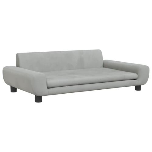 Sofa til børn 100x54x33 cm velour lysegrå