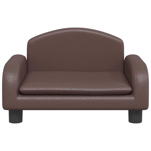 Sofa til børn 50x40x30 cm kunstlæder brun