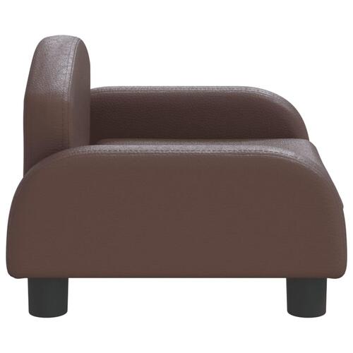 Sofa til børn 50x40x30 cm kunstlæder brun