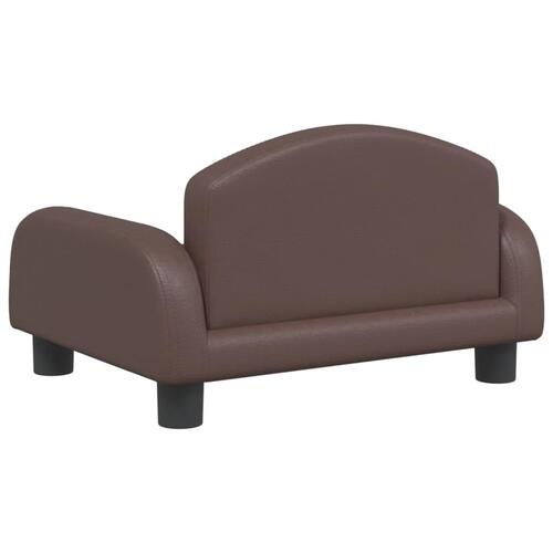 Sofa til børn 50x40x30 cm kunstlæder brun
