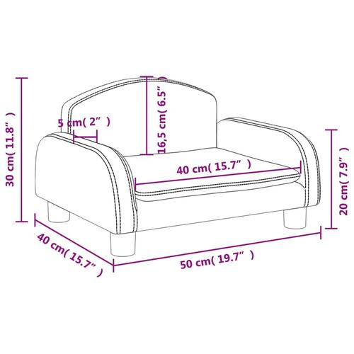 Sofa til børn 50x40x30 cm kunstlæder brun