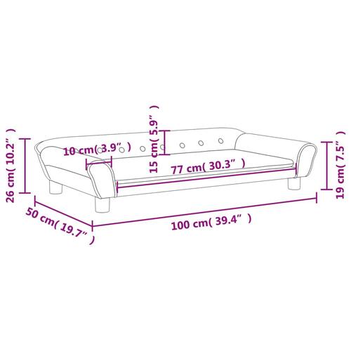 Sofa til børn 100x50x26 cm velour lyserød