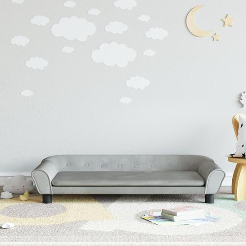 Sofa til børn 100x50x26 cm velour lysegrå
