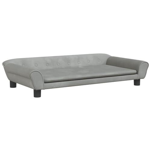 Sofa til børn 100x50x26 cm velour lysegrå