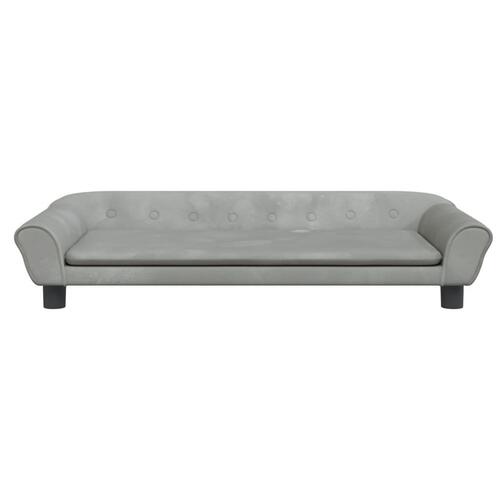 Sofa til børn 100x50x26 cm velour lysegrå