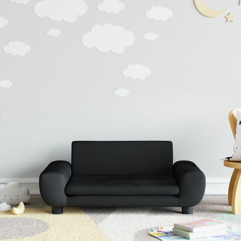 Sofa til børn 70x45x33 cm velour sort