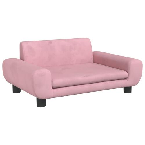 Sofa til børn 70x45x33 cm velour lyserød
