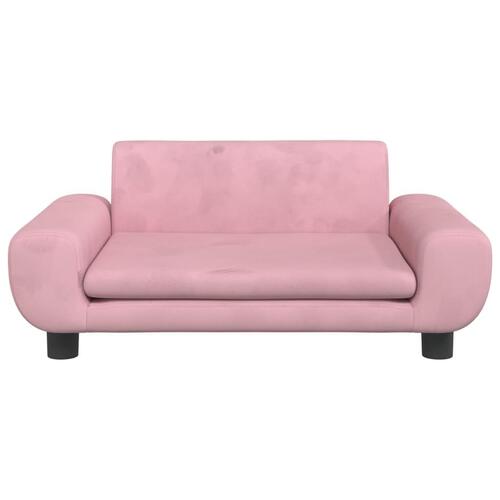 Sofa til børn 70x45x33 cm velour lyserød