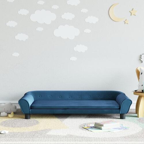 Sofa til børn 100x50x26 cm velour blå