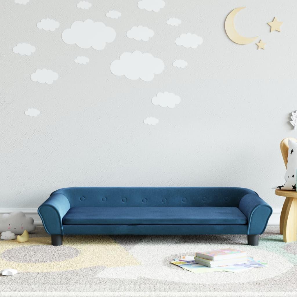 Sofa til børn 100x50x26 cm velour blå