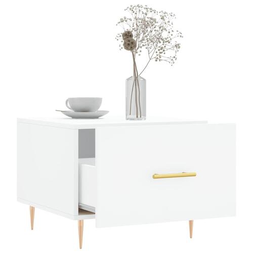 Sofabord 50x50x40 cm konstrueret træ hvid