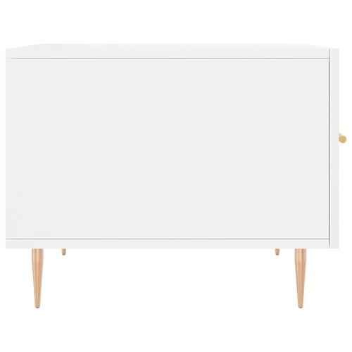 Sofabord 50x50x40 cm konstrueret træ hvid højglans
