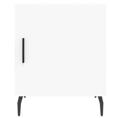 Sengebord 40x40x50 cm konstrueret træ hvid