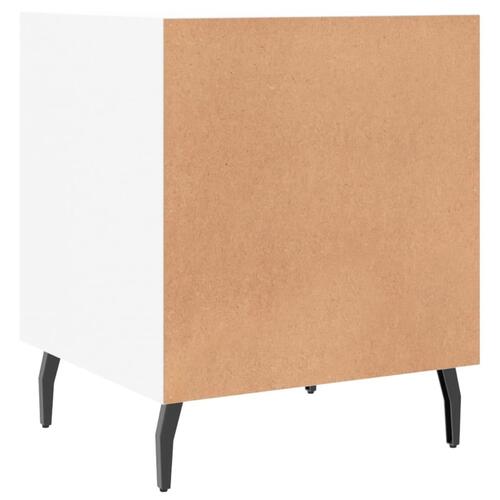 Sengebord 40x40x50 cm konstrueret træ hvid