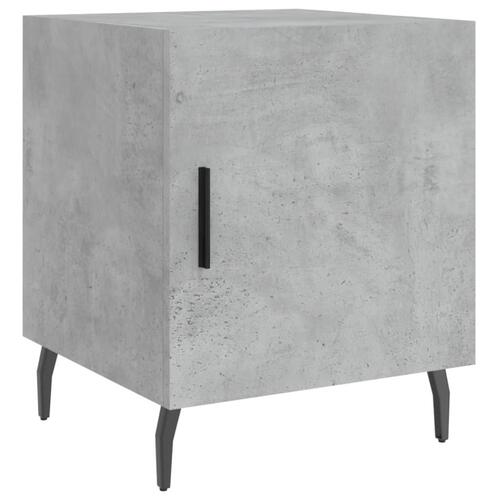 Sengebord 40x40x50 cm konstrueret træ betongrå