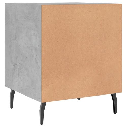 Sengebord 40x40x50 cm konstrueret træ betongrå