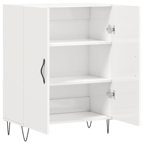 Skænk 69,5x34x90 cm konstrueret træ hvid højglans
