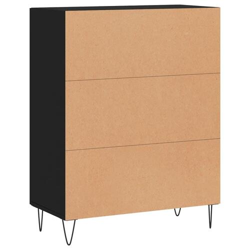 Skænk 69,5x34x90 cm konstrueret træ sort