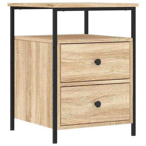 Sengebord 44x45x60 cm konstrueret træ sonoma-eg