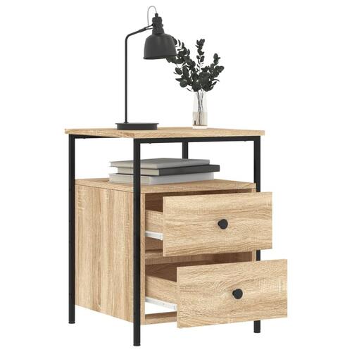 Sengebord 44x45x60 cm konstrueret træ sonoma-eg