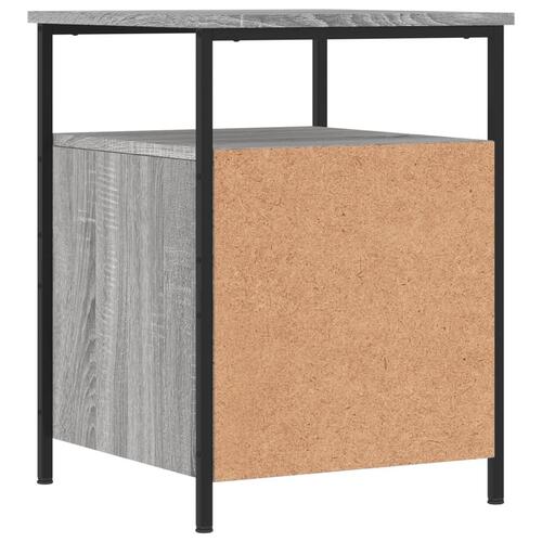 Sengebord 44x45x60 cm konstrueret træ grå sonoma-eg